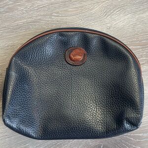Vintage Dooney & Bourke Blue and Brown Toiletry Bag